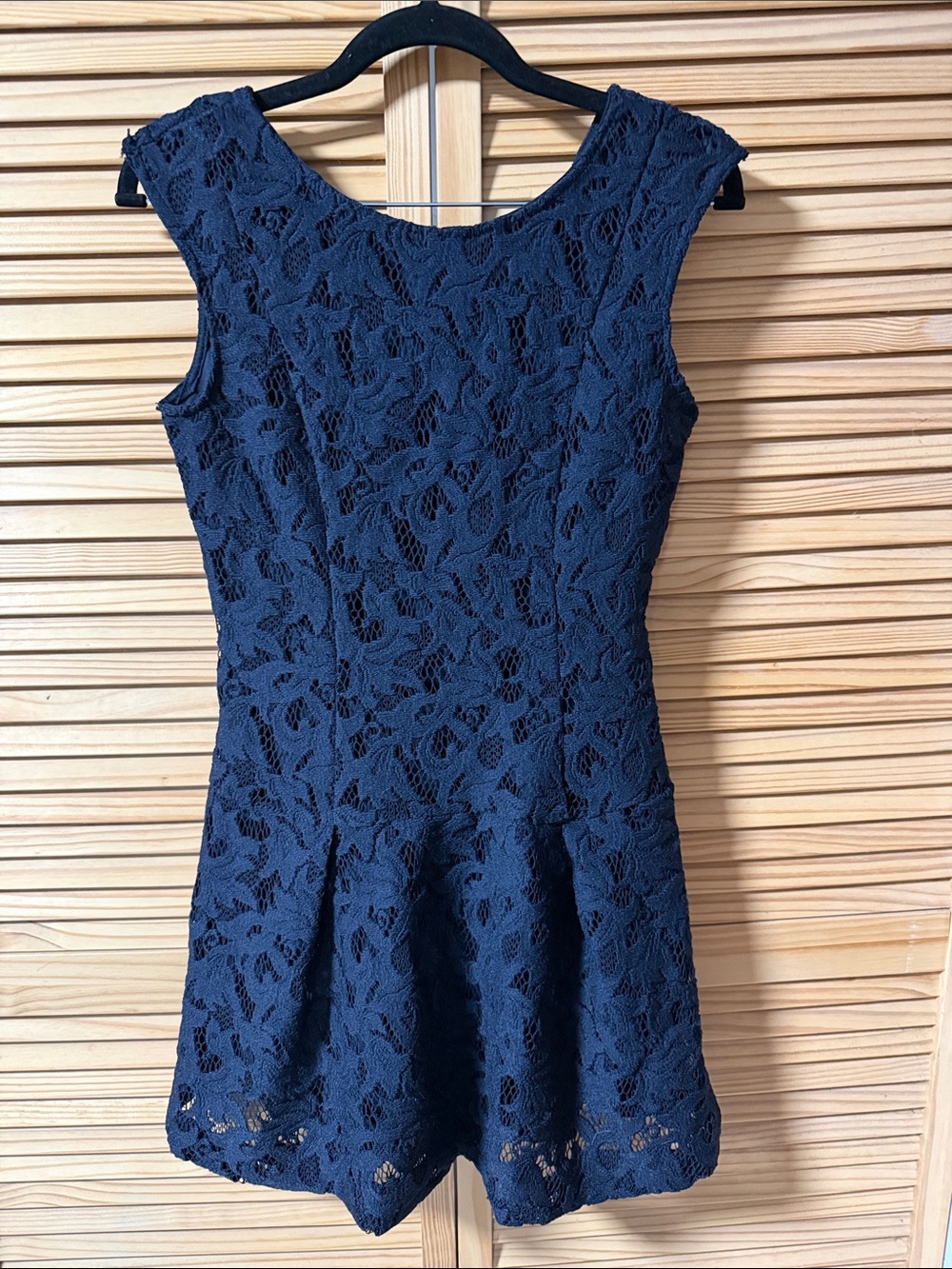 Zara Navy Lace Sleeveless Midi Dress